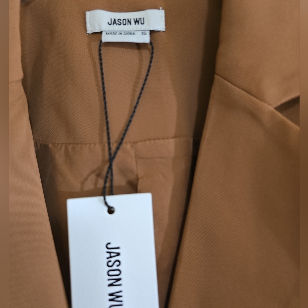 NWT Jason Wu Camel Cropped Blazer  Jacket One Button Closure XS Career Wear - Picture 7 of 11